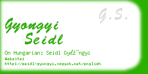 gyongyi seidl business card